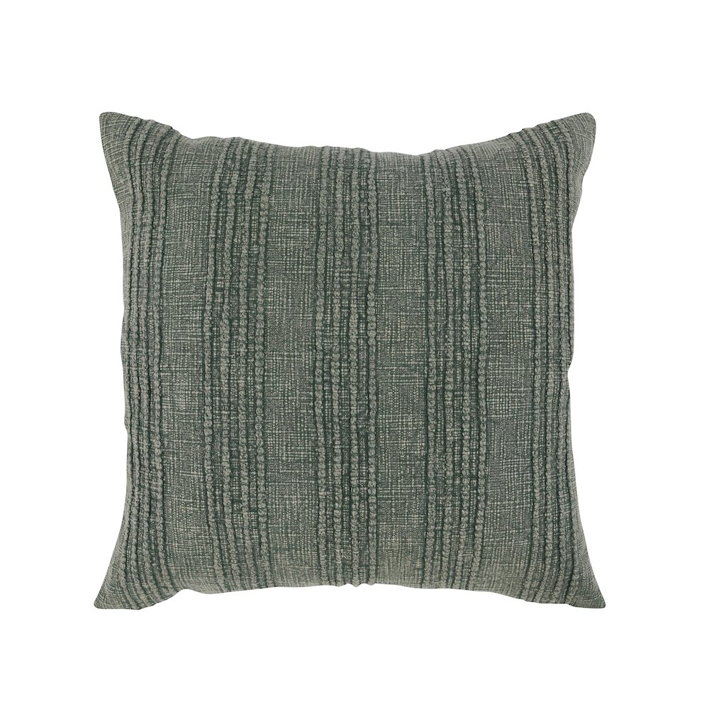 Hannah 22" 100% Cotton Fabric Throw Pillow, Green. Picture 1
