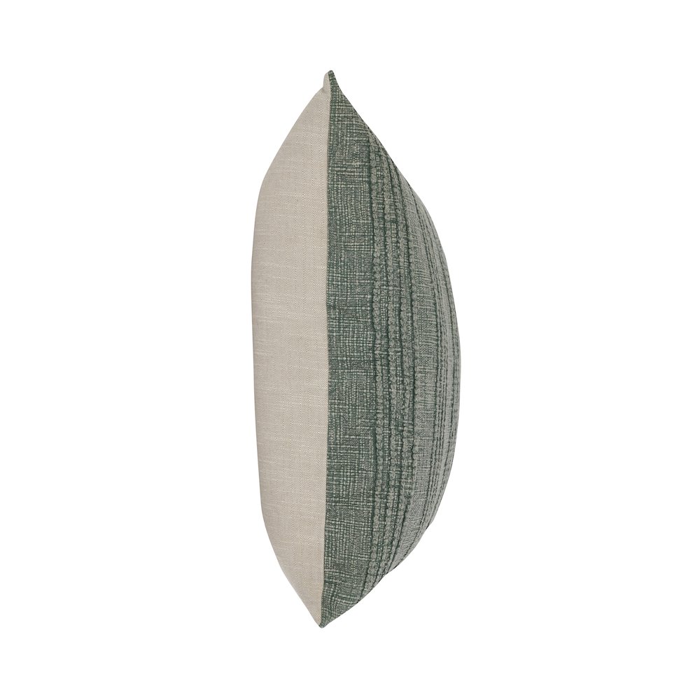Hannah 22" 100% Cotton Fabric Throw Pillow, Green. Picture 3