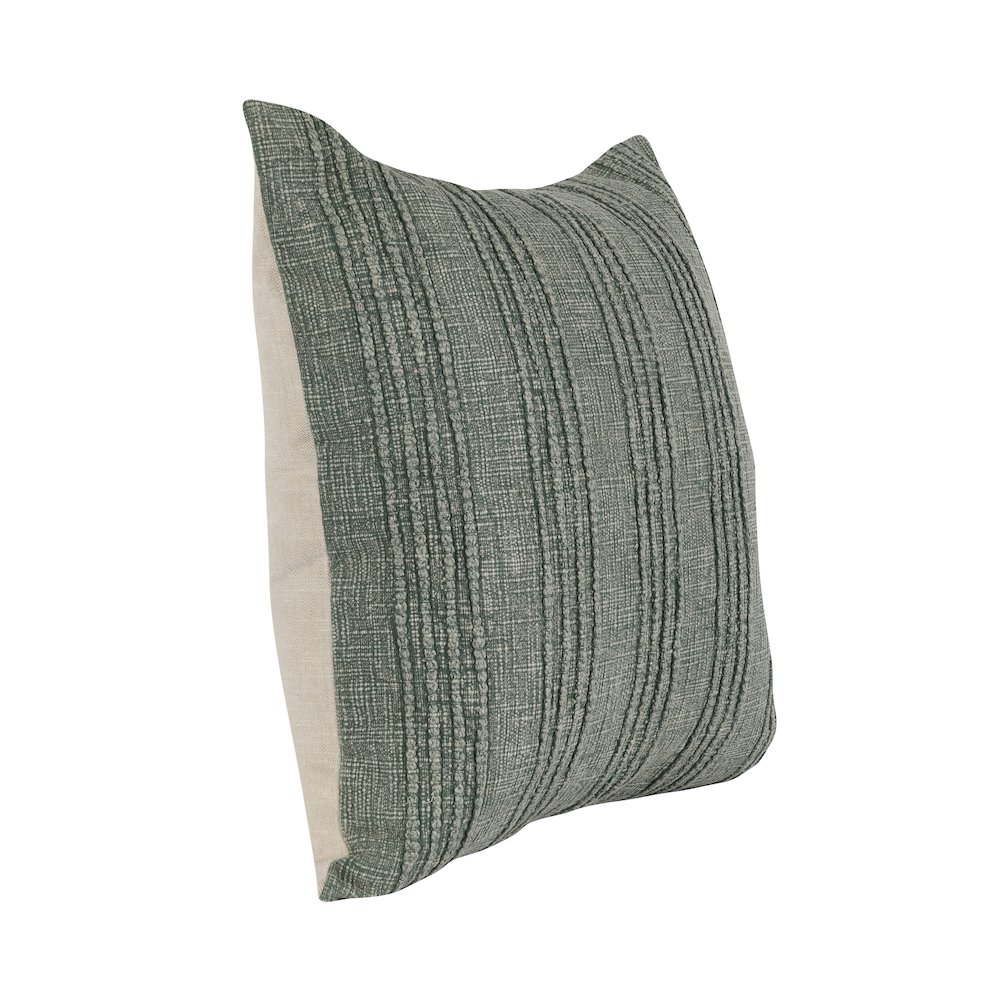 Hannah 22" 100% Cotton Fabric Throw Pillow, Green. Picture 5
