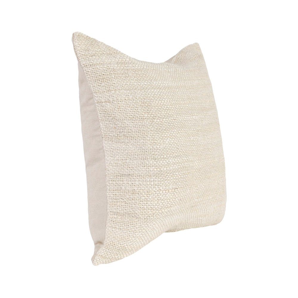 Halter 22" Woven Jute Throw Pillow , Ivory. Picture 2