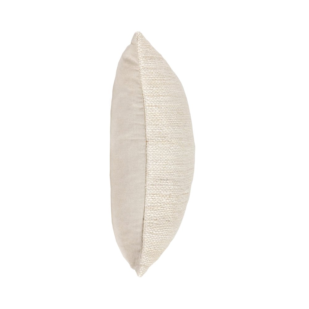 Halter 22" Woven Jute Throw Pillow , Ivory. Picture 4