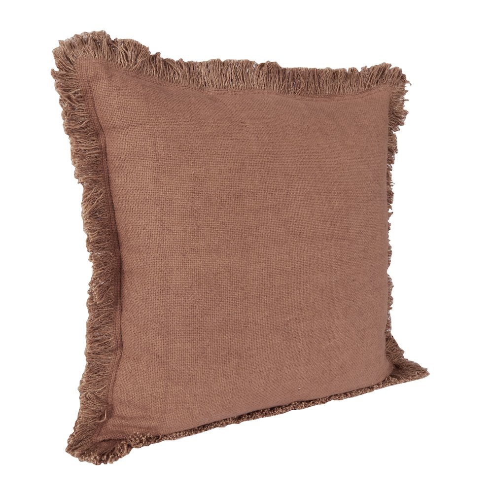 Agatha 22" Linen Blend Fabric Throw Pillow, Chestnut. Picture 2