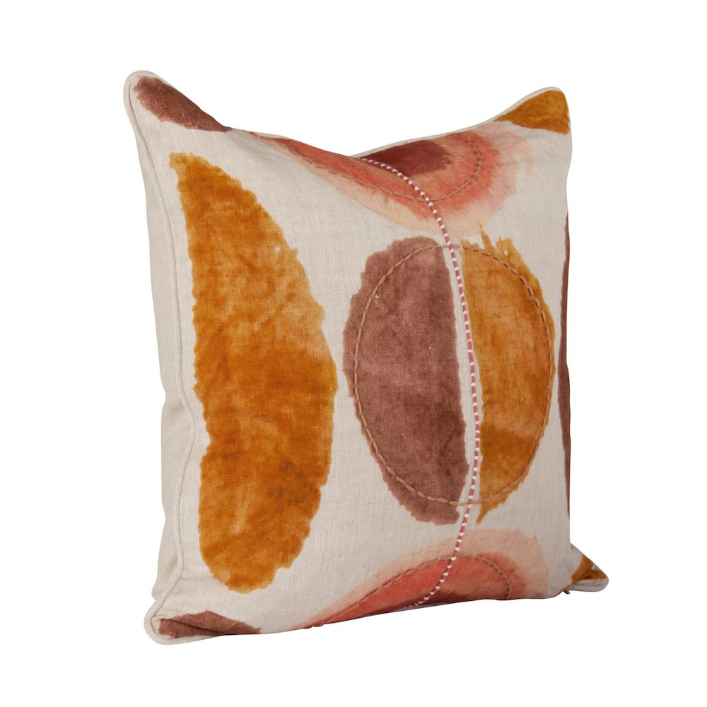 Solar 22" Belgian Linen Throw Pillow, Multicolor Clay. Picture 3