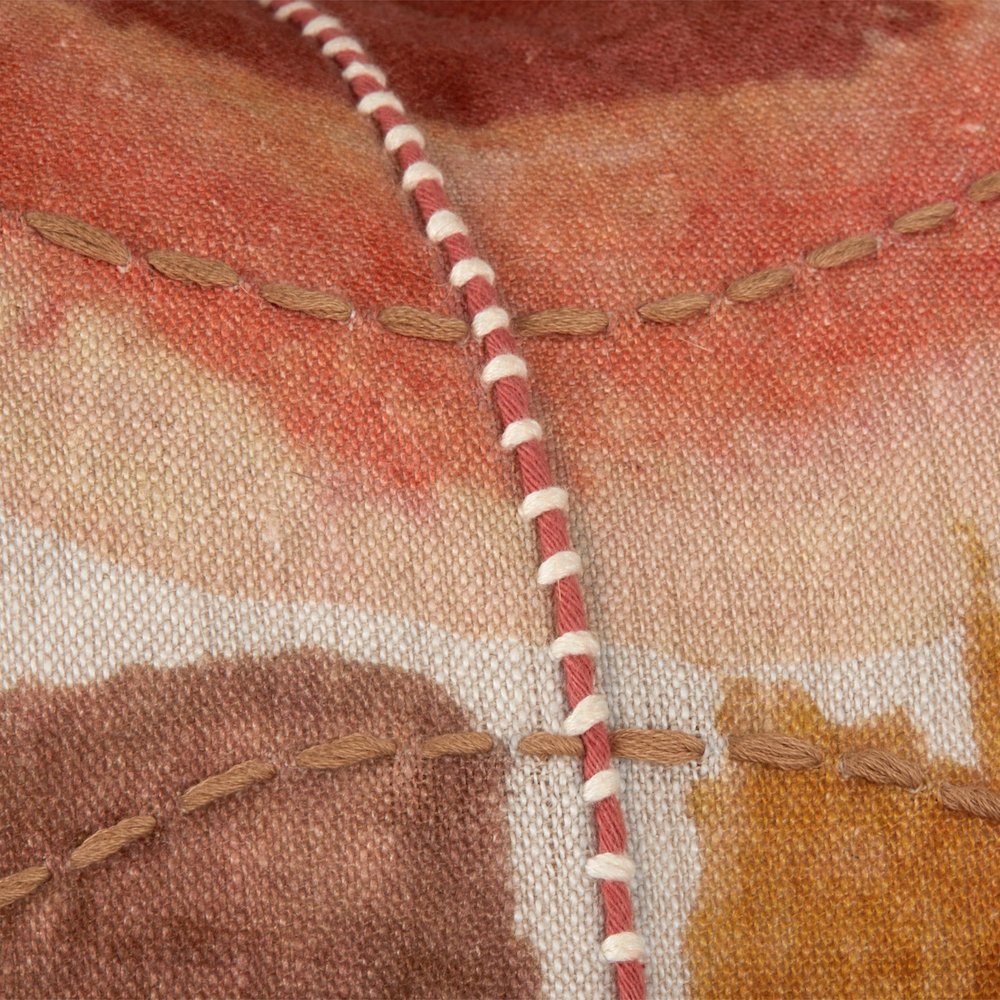 Solar 22" Belgian Linen Throw Pillow, Multicolor Clay. Picture 5