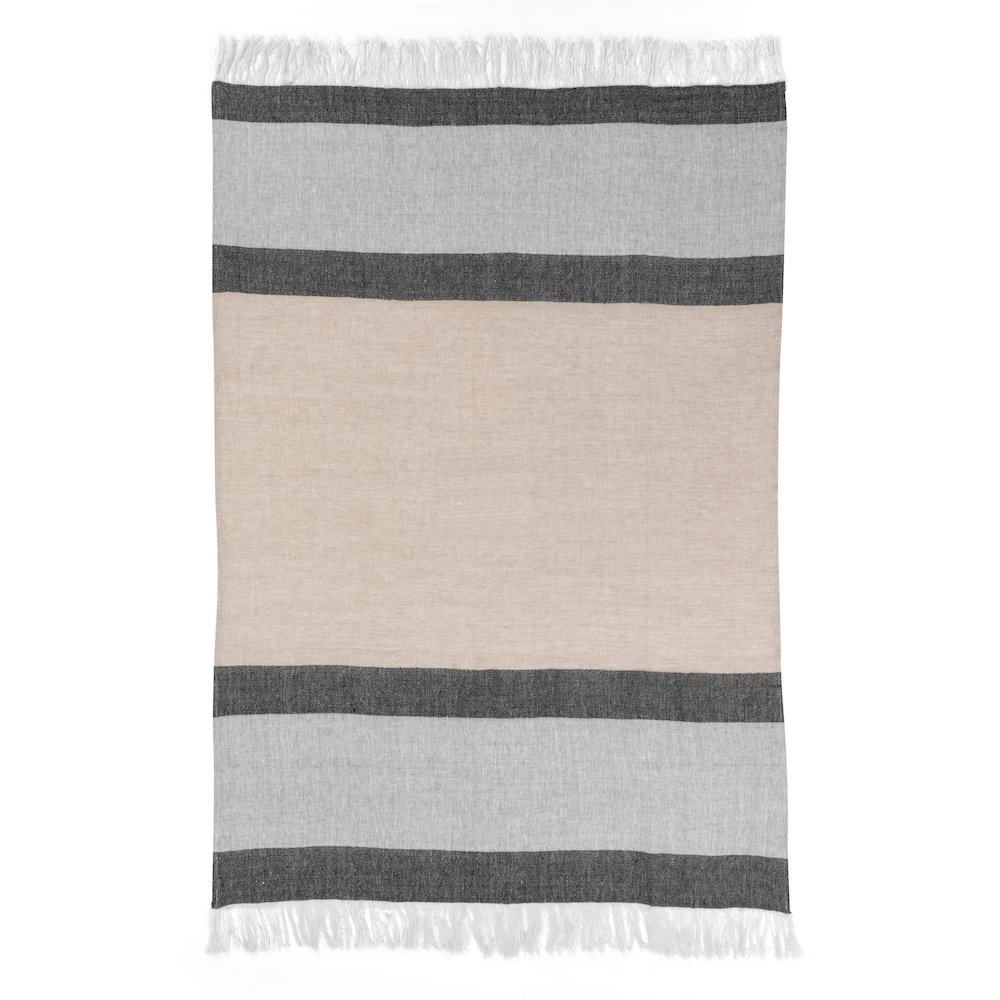 Linen Cotton Blend Multicolor 50"x70" Throw Blanket. Picture 1