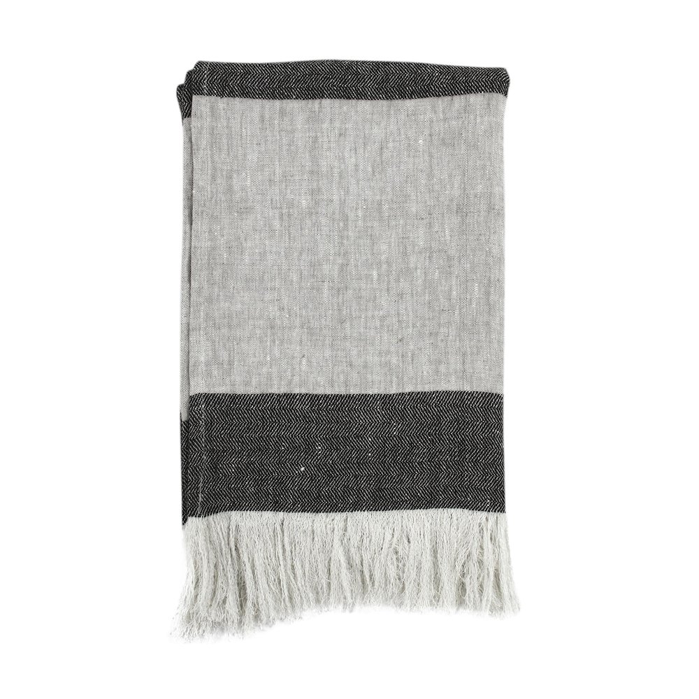 Linen Cotton Blend Multicolor 50"x70" Throw Blanket. Picture 2