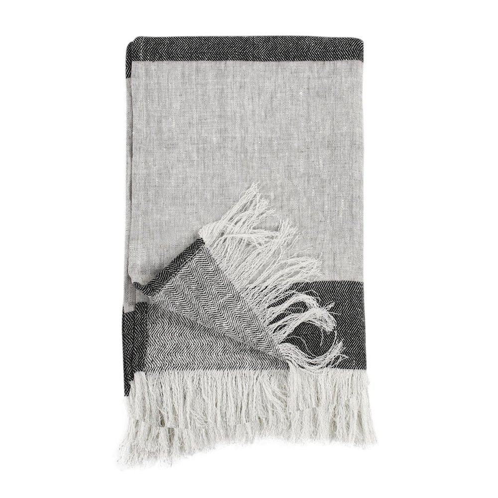 Linen Cotton Blend Multicolor 50"x70" Throw Blanket. Picture 6