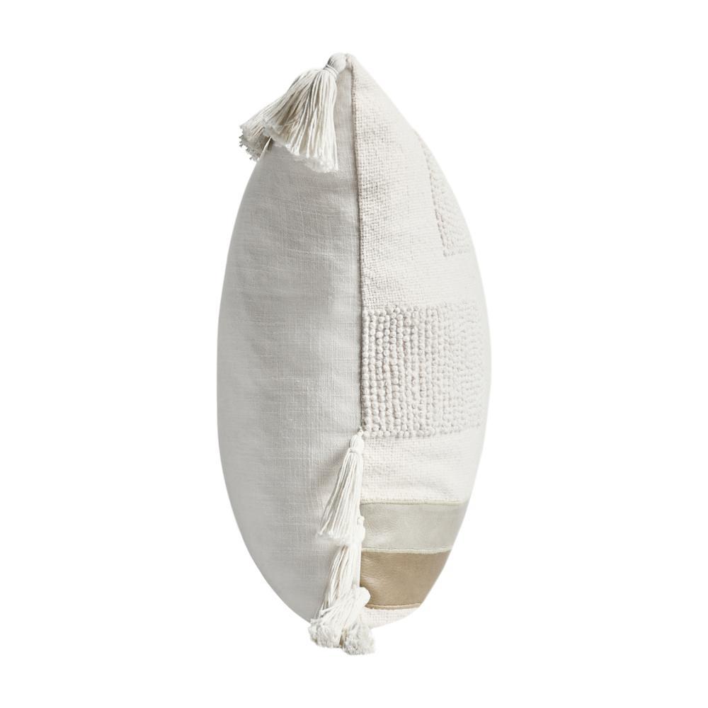 Packer 22" Cotton Linen Blend Throw Pillow, Ivory. Picture 3