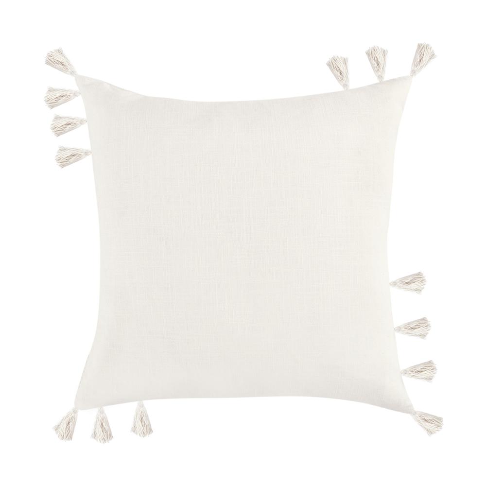 Packer 22" Cotton Linen Blend Throw Pillow, Ivory. Picture 4