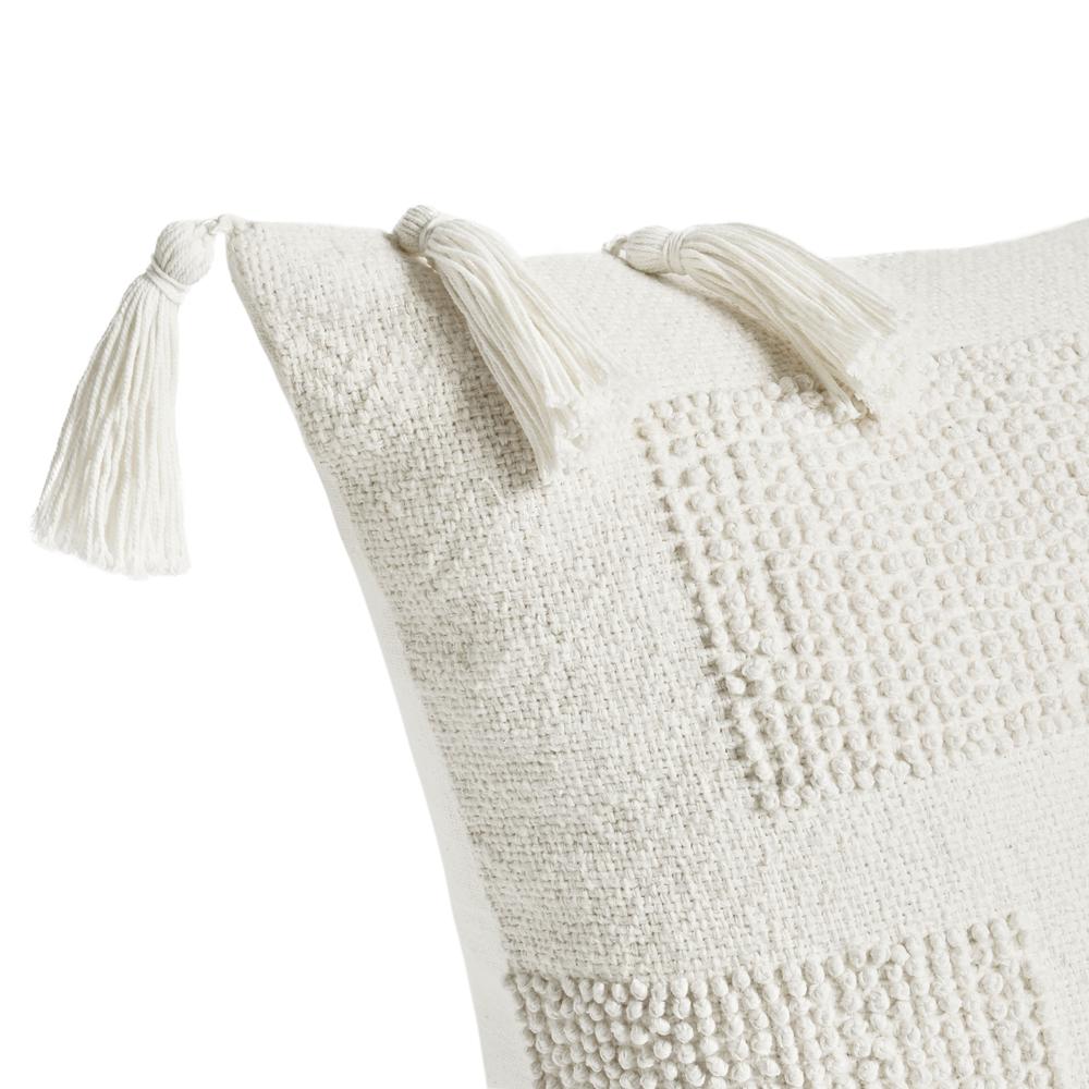 Packer 22" Cotton Linen Blend Throw Pillow, Ivory. Picture 5