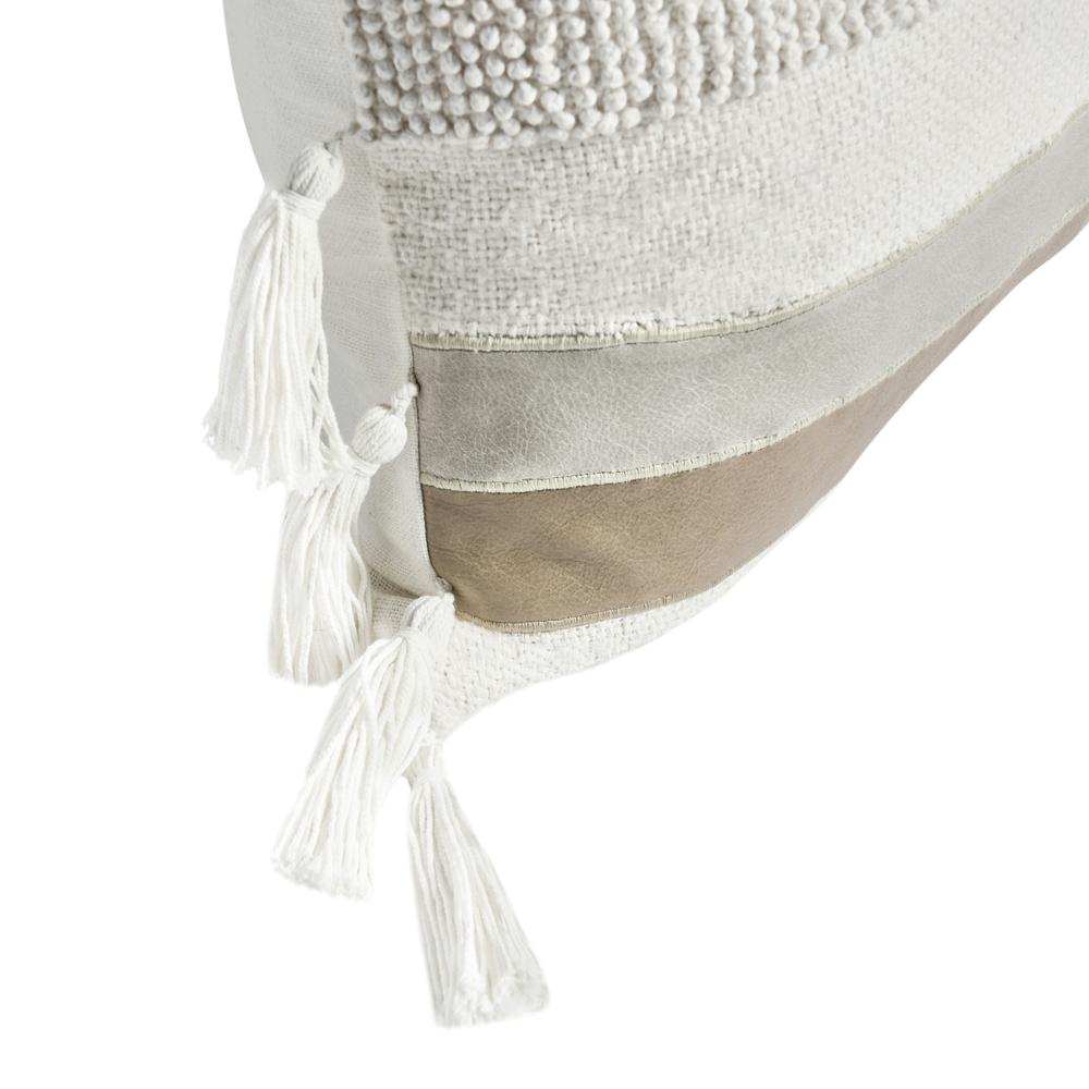 Packer 22" Cotton Linen Blend Throw Pillow, Ivory. Picture 6