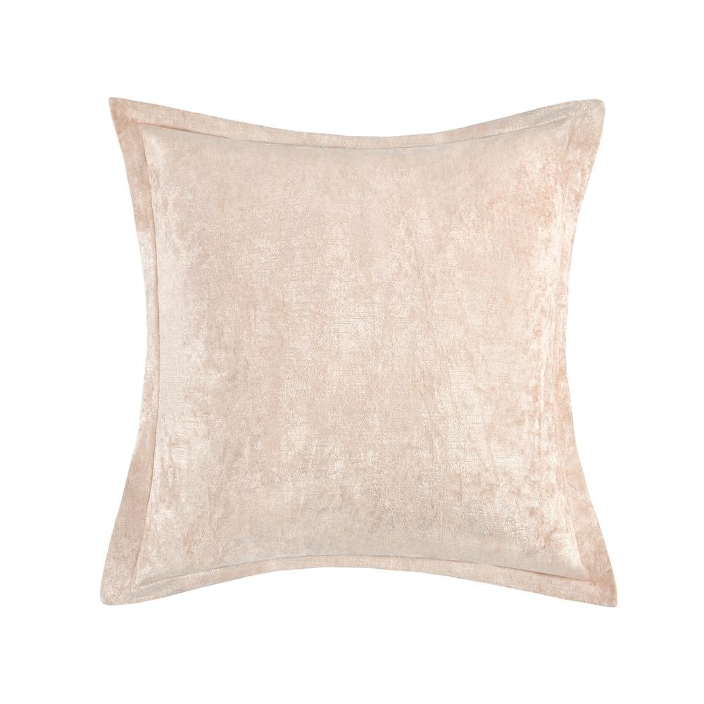 Bryce 22" Velvet Throw Pillow, Nude Beige. Picture 1
