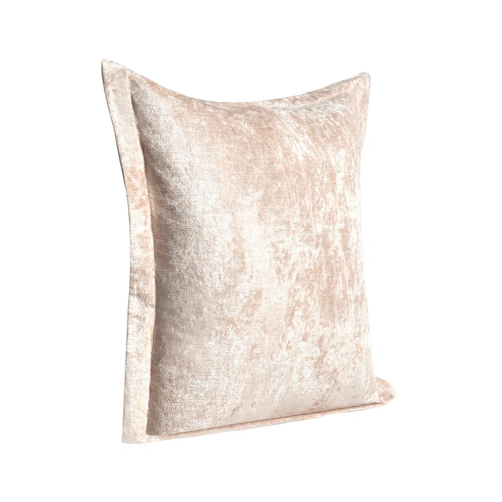 Bryce 22" Velvet Throw Pillow, Nude Beige. Picture 2