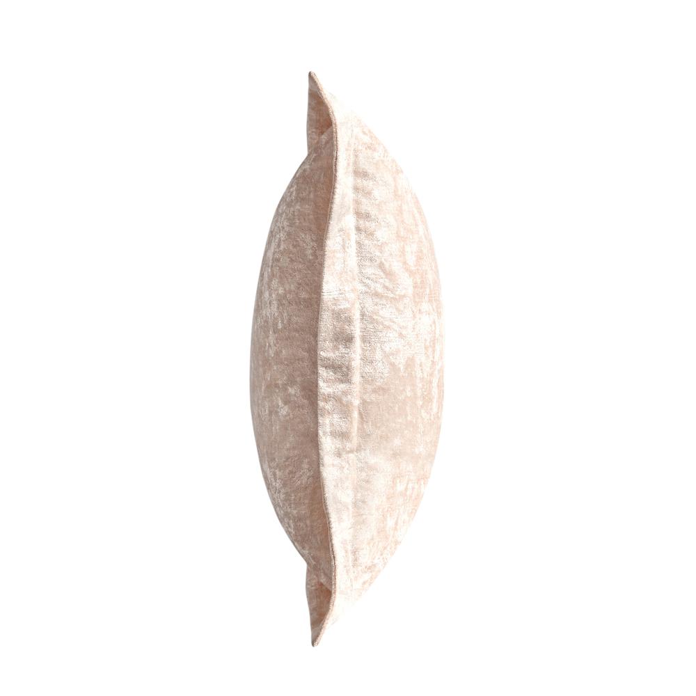 Bryce 22" Velvet Throw Pillow, Nude Beige. Picture 3