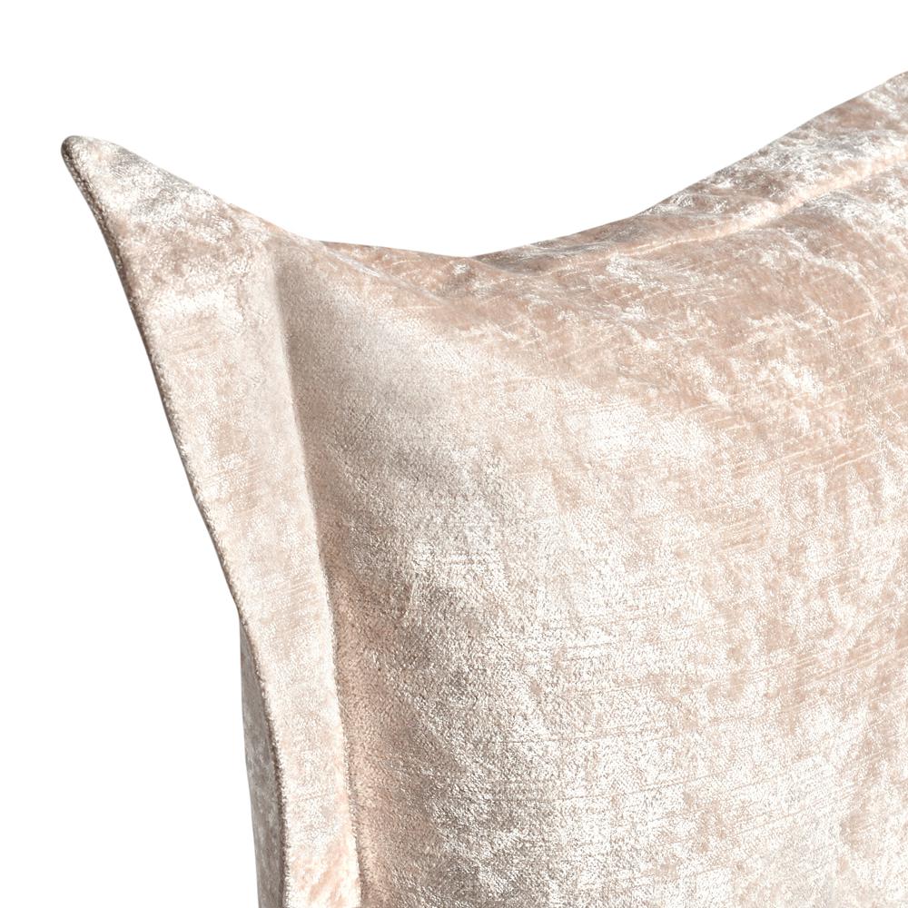 Bryce 22" Velvet Throw Pillow, Nude Beige. Picture 4