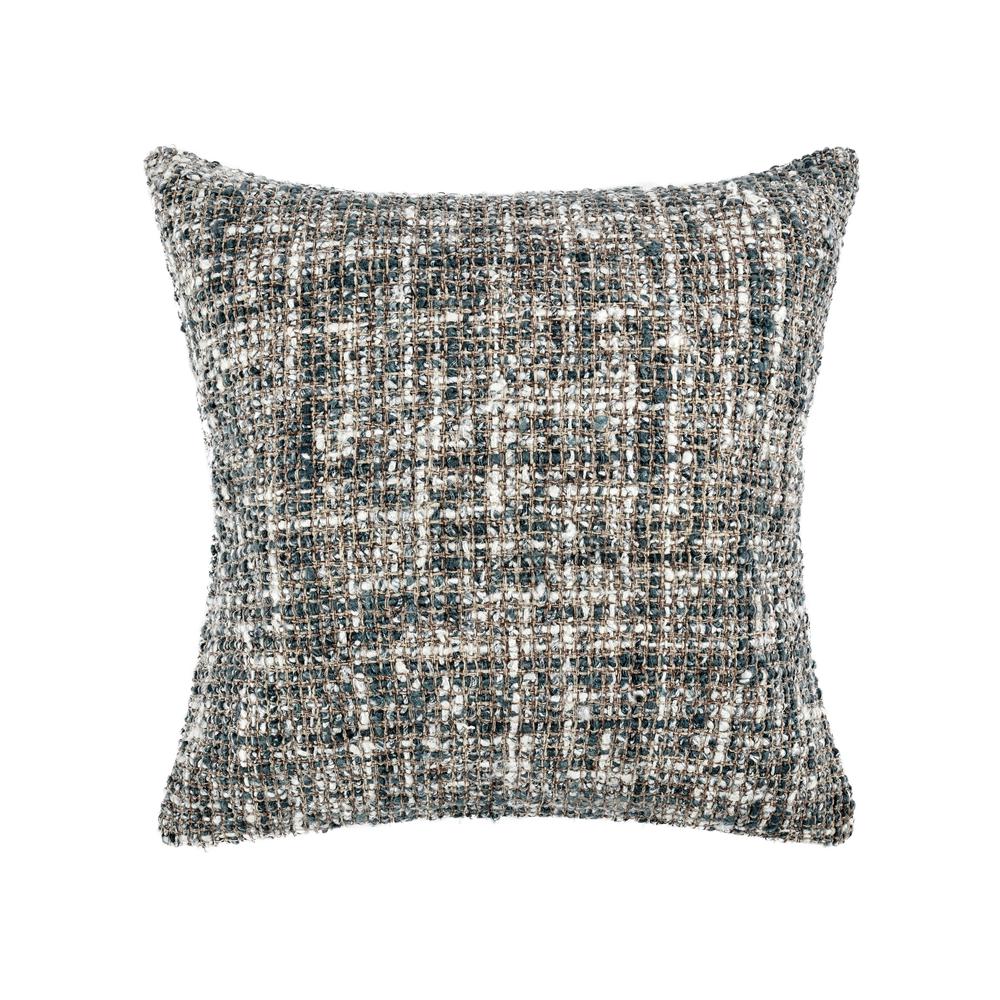 Porter 24" Woven Cotton Blend Throw Pillow, Black. Picture 1