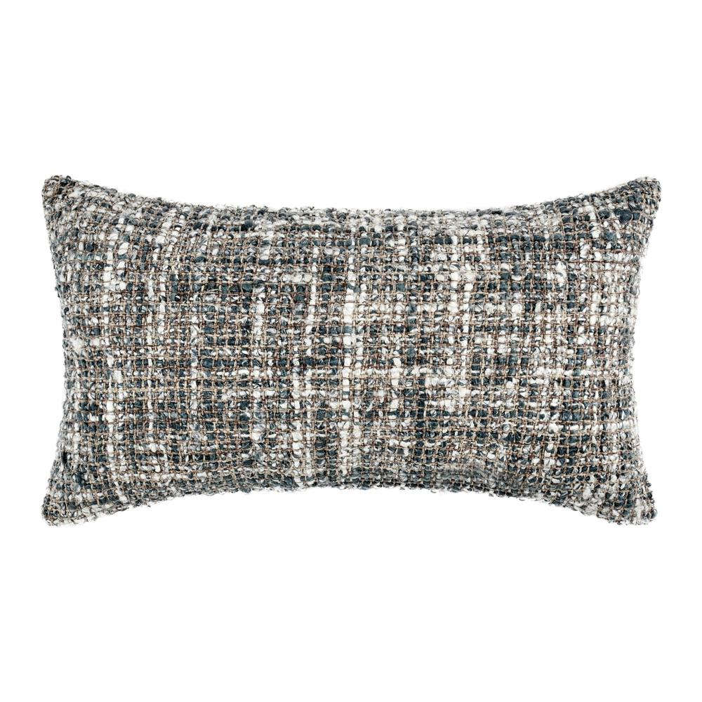Porter 14"x26" Woven Cotton Blend Throw Pillow, Black. Picture 1