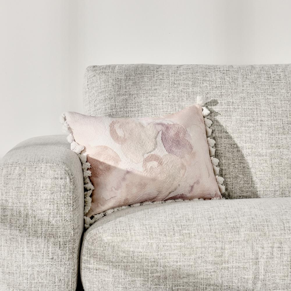Lily 14"x20" Cotton Linen Blend Throw Pillow, Pink. Picture 5