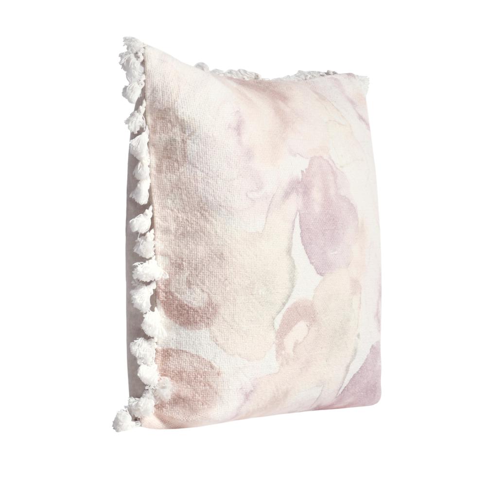 Lily 20" Cotton Linen Blend Throw Pillow, Pink. Picture 2