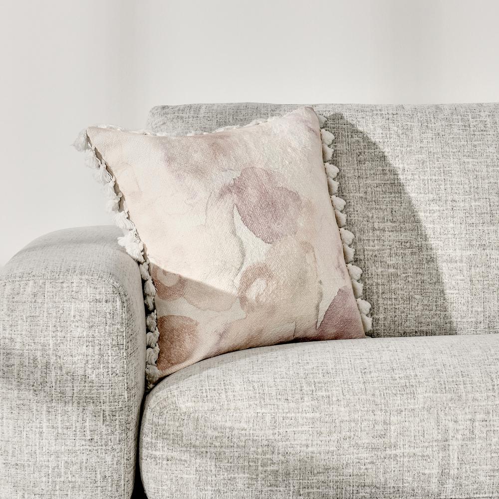 Lily 20" Cotton Linen Blend Throw Pillow, Pink. Picture 6