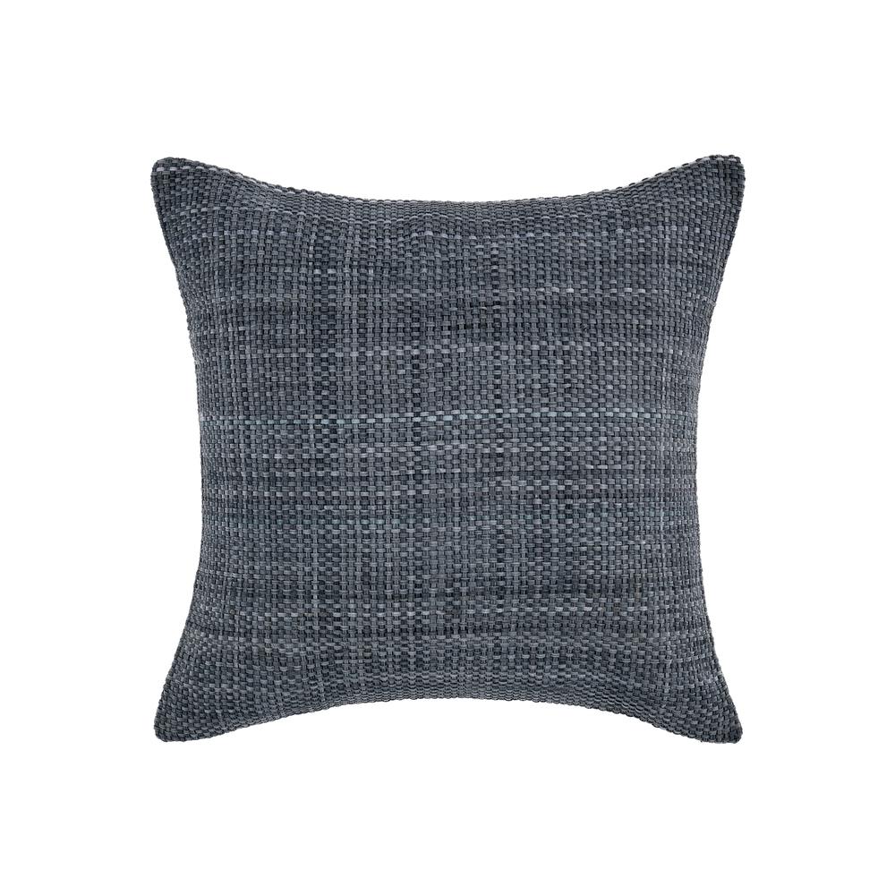 Bassinet 18" Genuine Suede Leather Throw Pillow, Blue. Picture 1