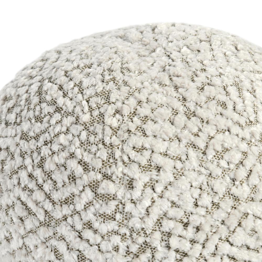 Maris 12" Round Belgian Linen Throw Pillow, Ivory. Picture 2