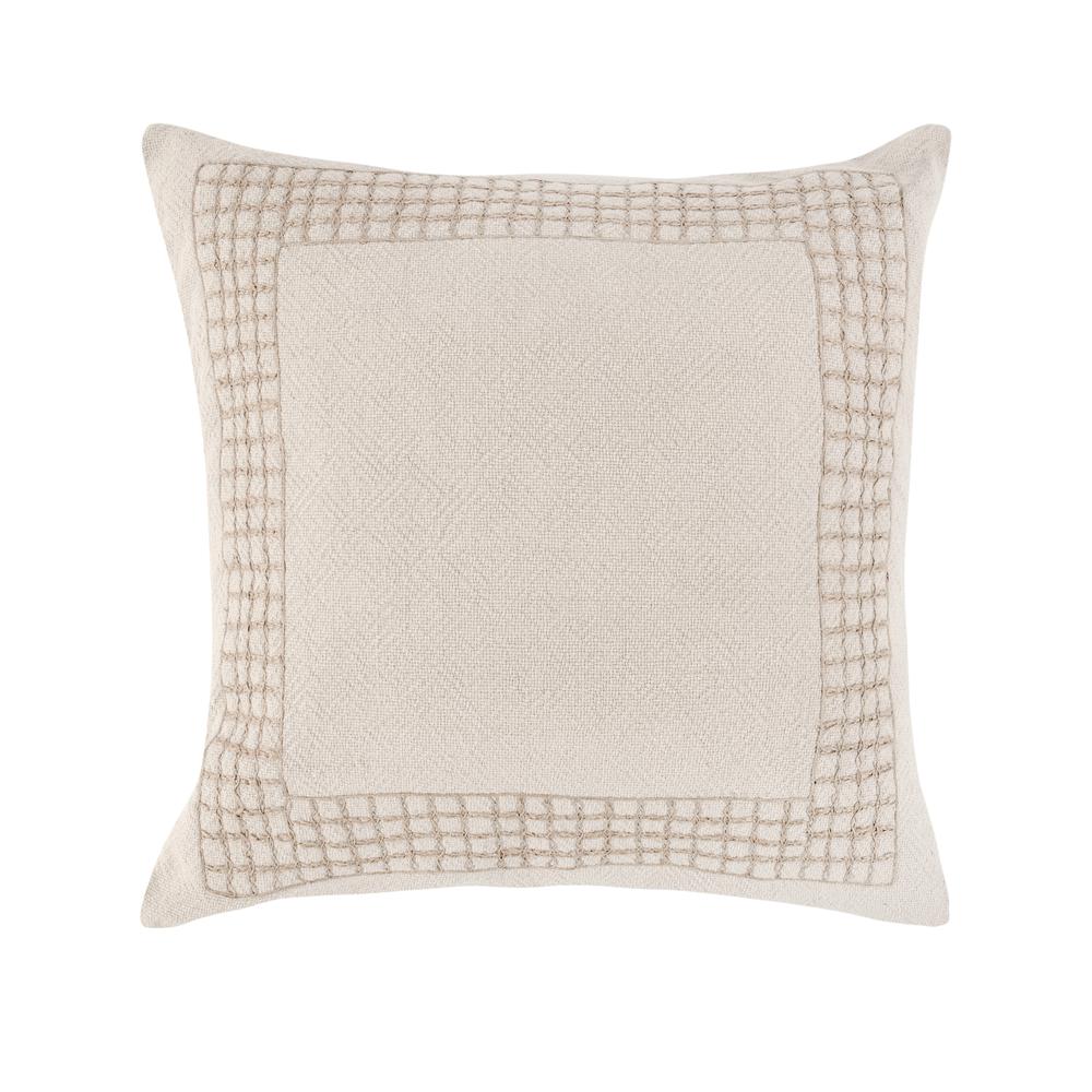 Marina 26" Cotton Linen Blend Throw Pillow, Beige. Picture 1