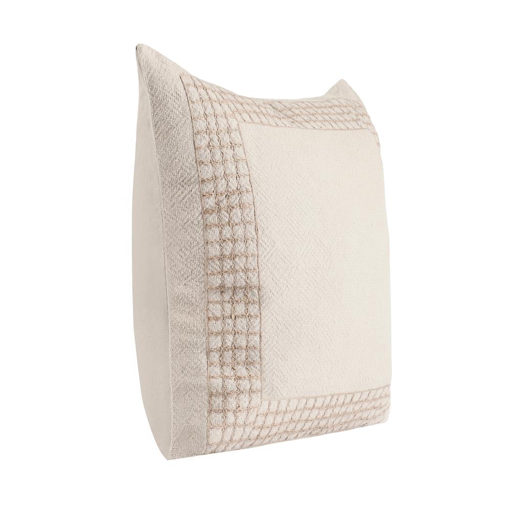 Marina 26" Cotton Linen Blend Throw Pillow, Beige. Picture 2