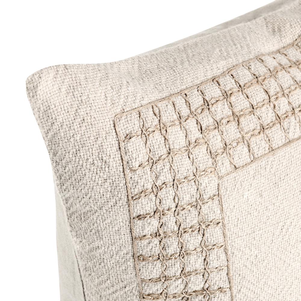 Marina 26" Cotton Linen Blend Throw Pillow, Beige. Picture 5