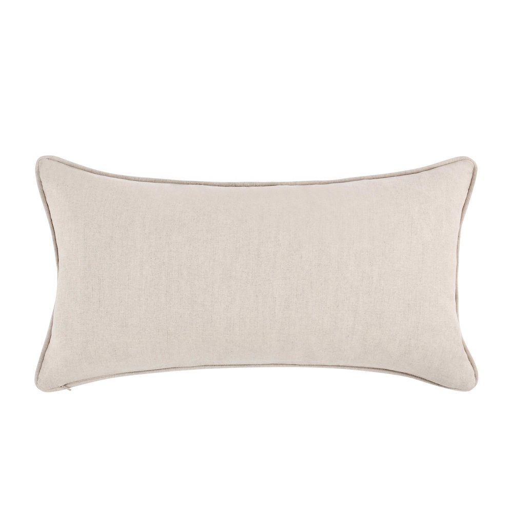 Siena 14"x26"Cotton Linen Blend Throw Pillow, Beige. Picture 4