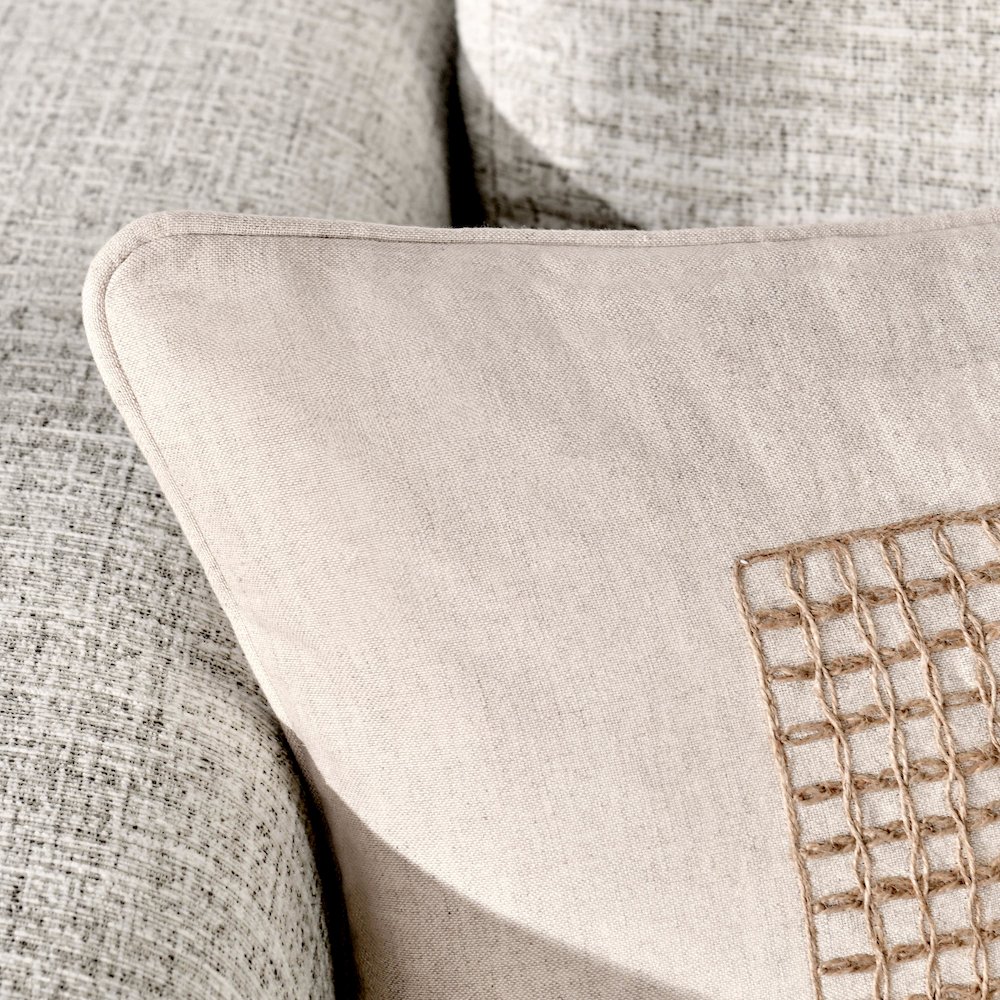 Siena 14"x26"Cotton Linen Blend Throw Pillow, Beige. Picture 7