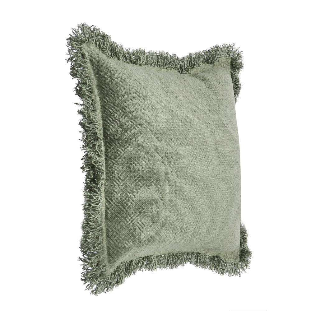 Agatha 22" Cotton Linen Blend Throw Pillow, Cedar Green. Picture 2