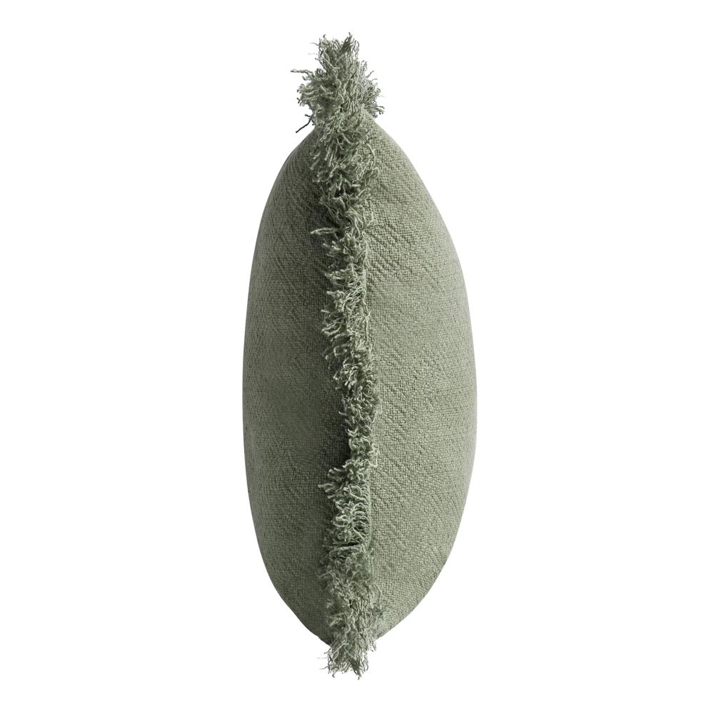 Agatha 22" Cotton Linen Blend Throw Pillow, Cedar Green. Picture 3