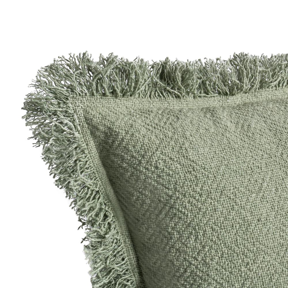 Agatha 22" Cotton Linen Blend Throw Pillow, Cedar Green. Picture 4