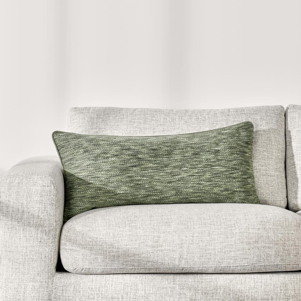 Sharma 14"x26" Cotton Blend Throw Pillow , Cedar Green. Picture 5