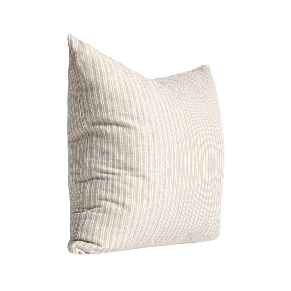 Camille 22" Cotton Linen Blend Throw Pillow, Natural Beige. Picture 2