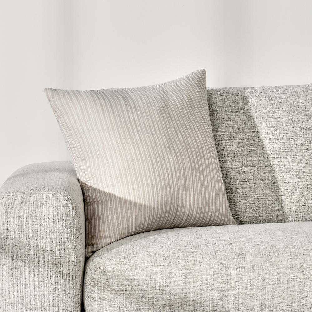 Camille 22" Cotton Linen Blend Throw Pillow, Natural Beige. Picture 5