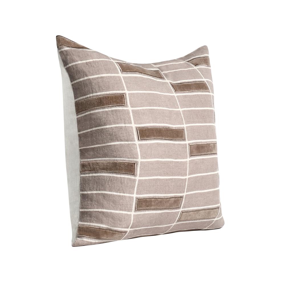 Breccia 22" Belgian Linen Throw Pillow, Taupe. Picture 2
