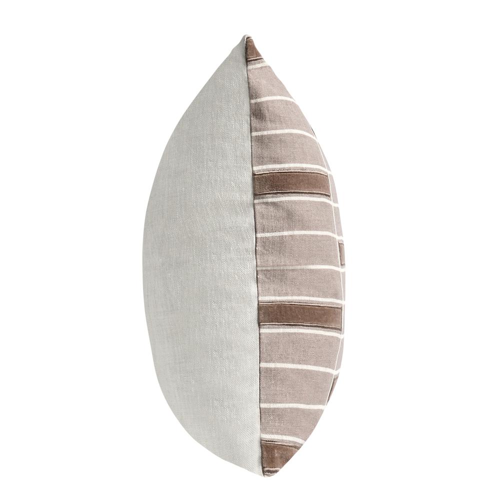 Breccia 22" Belgian Linen Throw Pillow, Taupe. Picture 3