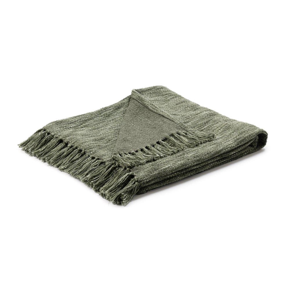 TC Sharma Cedar Green Throw Blanket 50"x70". Picture 1