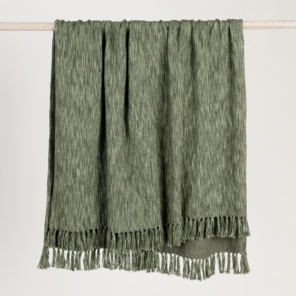 TC Sharma Cedar Green Throw Blanket 50"x70". Picture 2