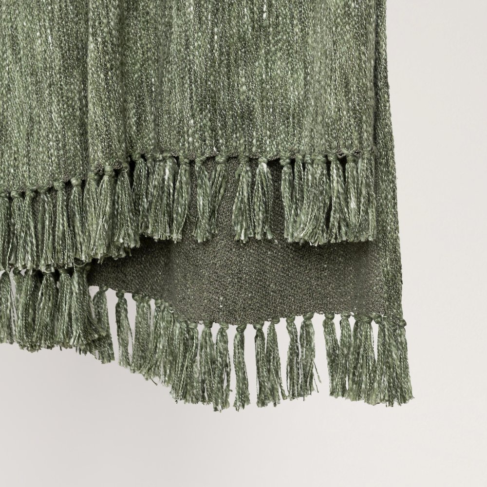 TC Sharma Cedar Green Throw Blanket 50"x70". Picture 4