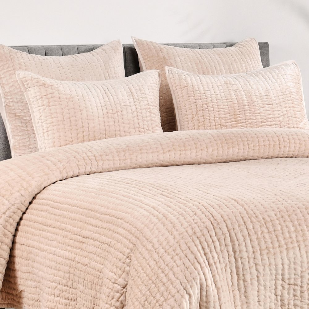 Dimitry 100% Rayon Velvet Nude King Sham. Picture 5