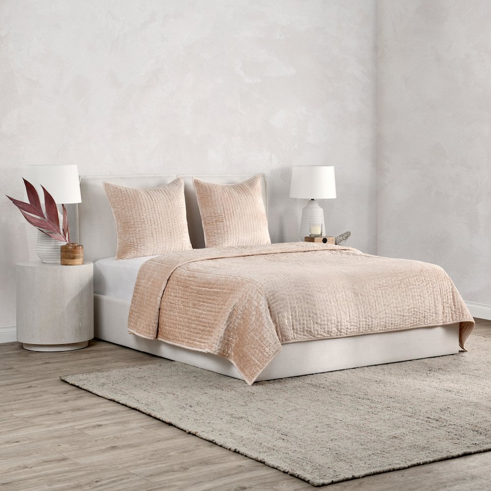 Dimitry 100% Rayon Velvet Nude Euro Sham. Picture 4