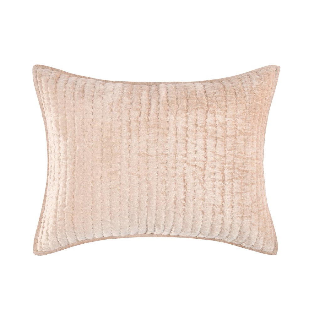 Dimitry 100% Rayon Velvet Nude Standard Sham. Picture 1