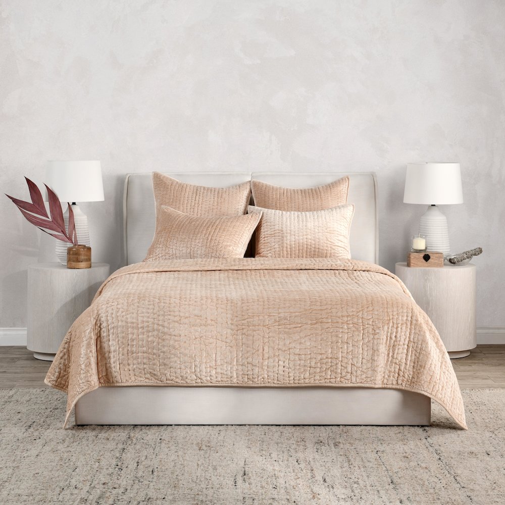 Dimitry 100% Rayon Velvet Nude Standard Sham. Picture 5