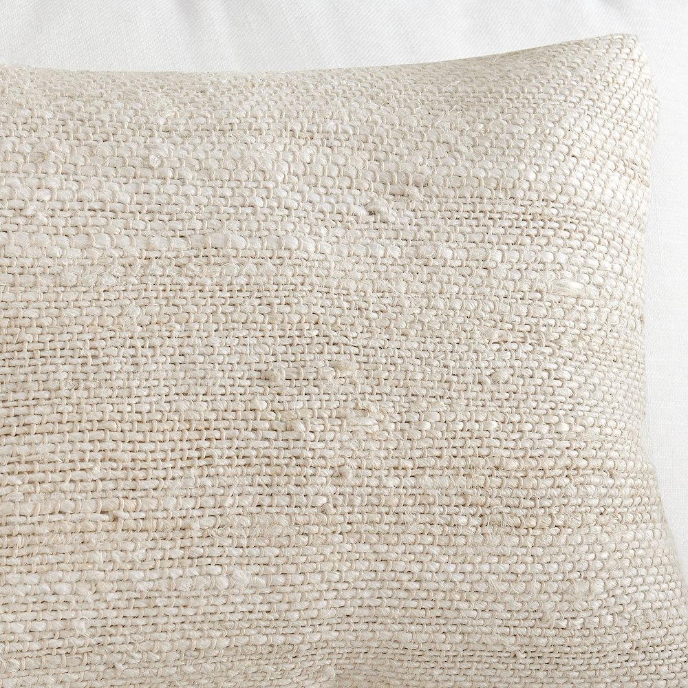 Halter 14"x26" Jute Hand Crafted Throw Pillow, Ivory. Picture 7