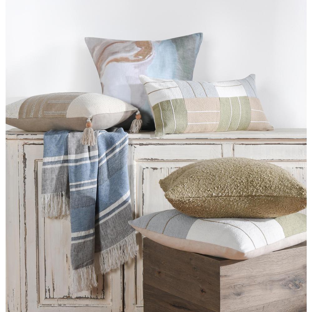 Hatha 24" Cotton Multicolor Throw Pillow. Picture 7