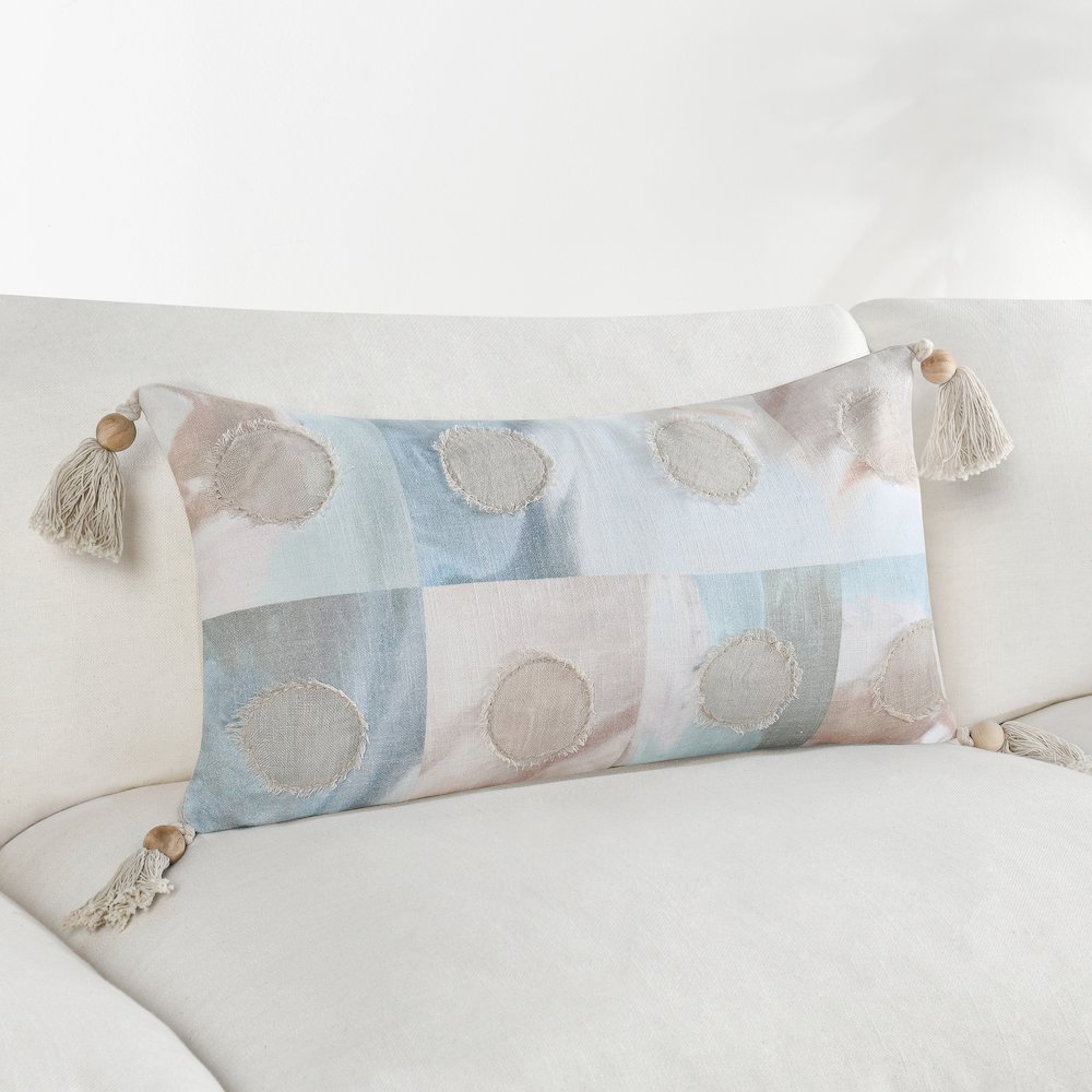 Yama 14"x26" Cotton Blend Multicolor Throw Pillow. Picture 5