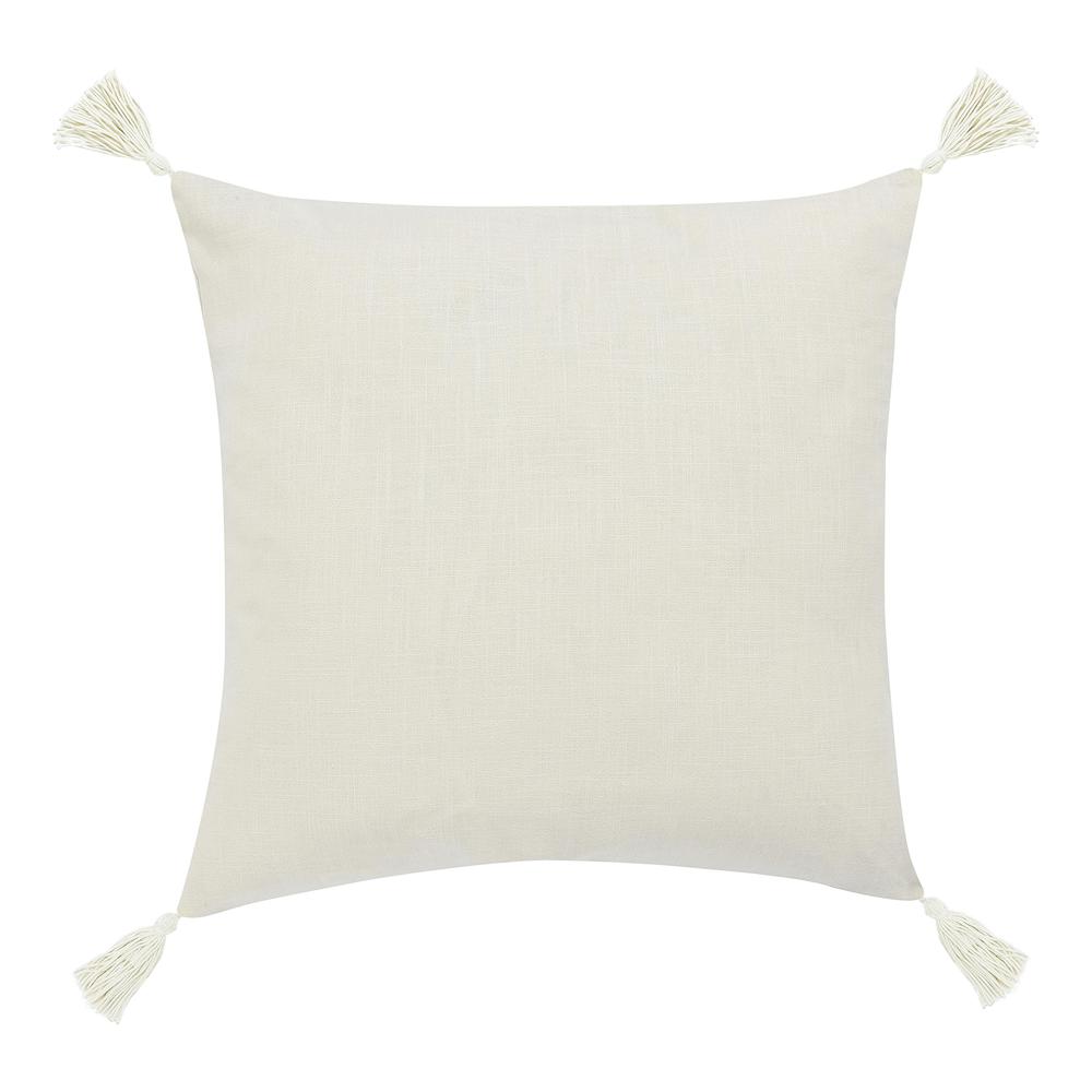 Apana 22" Linen Blend Woven Throw Pillow, Beige. Picture 3